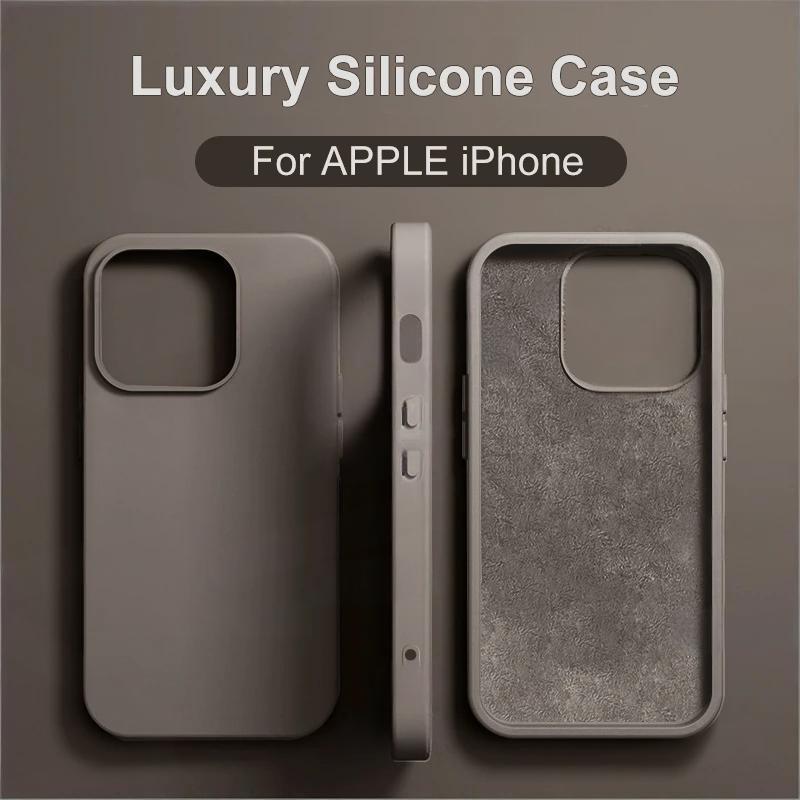 Жидкий силиконовый чехол для телефона для For Iphone 17 1 14 13 16 Pro Max Ударопрочные защитные чехлы для For Iphone17 16 Pro Max Мягкая задняя крышка