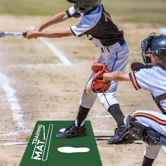 Бейсбольный коврик для ударов с пальцами ног, обращенными к месту. Нескользящий дизайн. Износостойкий. Игрок-левша. Игрок в софтбол.