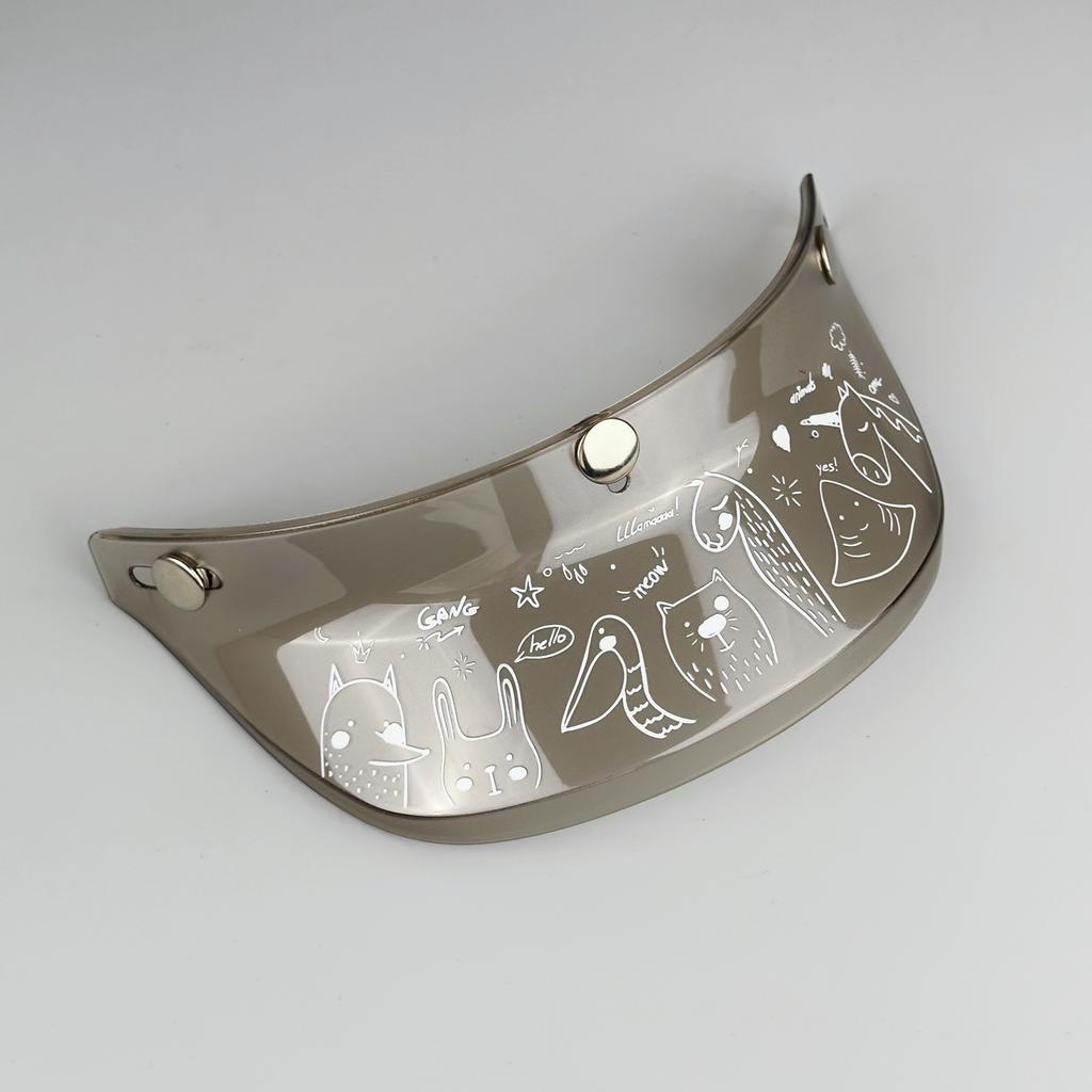 Cute helmet brim universal retro three button rainproof decoration brim MT-5 brim