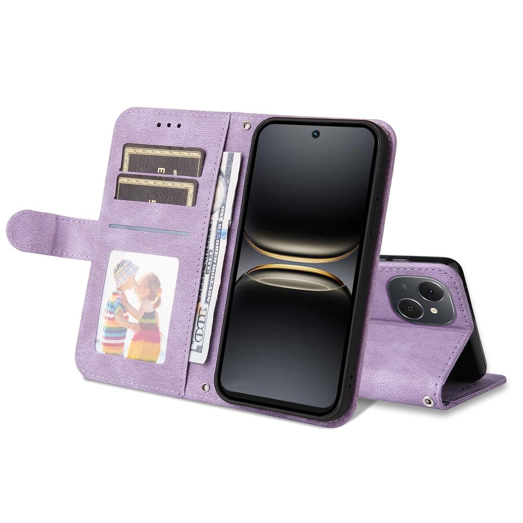 For TECNO Spark 40C Leather Wallet Cases Skin Touch Phone Cover Stand with Strap