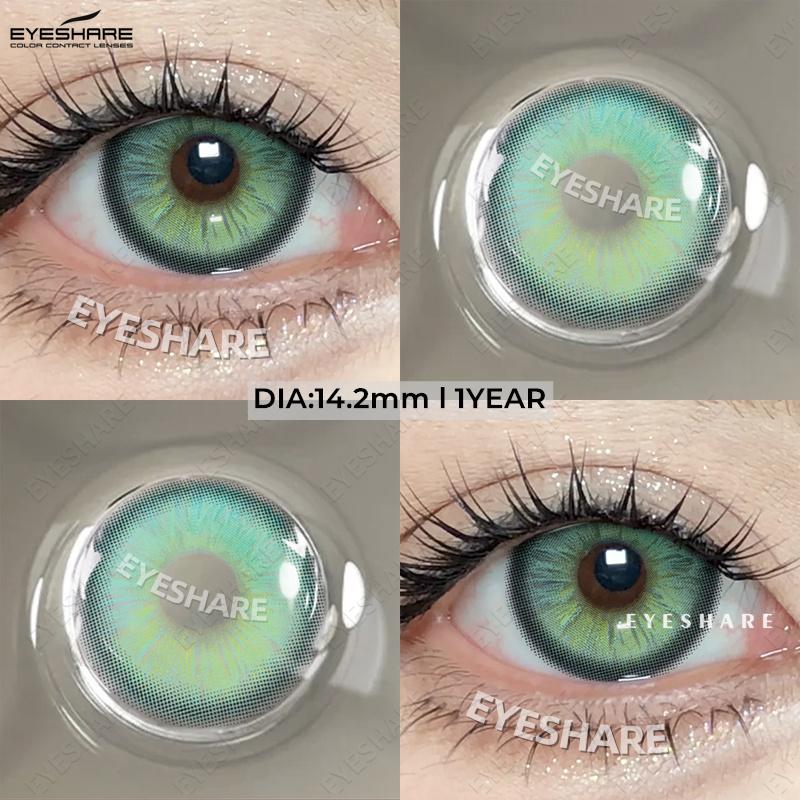 Eyeshare Новые цветные контактные линзы, сине-зеленые модные линзы для очков, черные натуральные косметические линзы, розовые кофейные нежные линзы, коричневые линзы, 1 пара