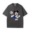 D06-94 MINISO 2026 Лето Высококачественная Печатная Чистохлопковая Мужская и Женская Футболка с Коротким Рукавом и Круглым Вырезом, Стиль Плечо, для Пар