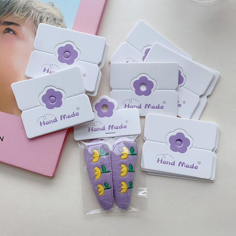 100Pcs/Lot Foldable Packaging Paper Cards Colorful Flowers Cards For Handmade Jewelry Retail Hang Tag Flowers Display Cardboard