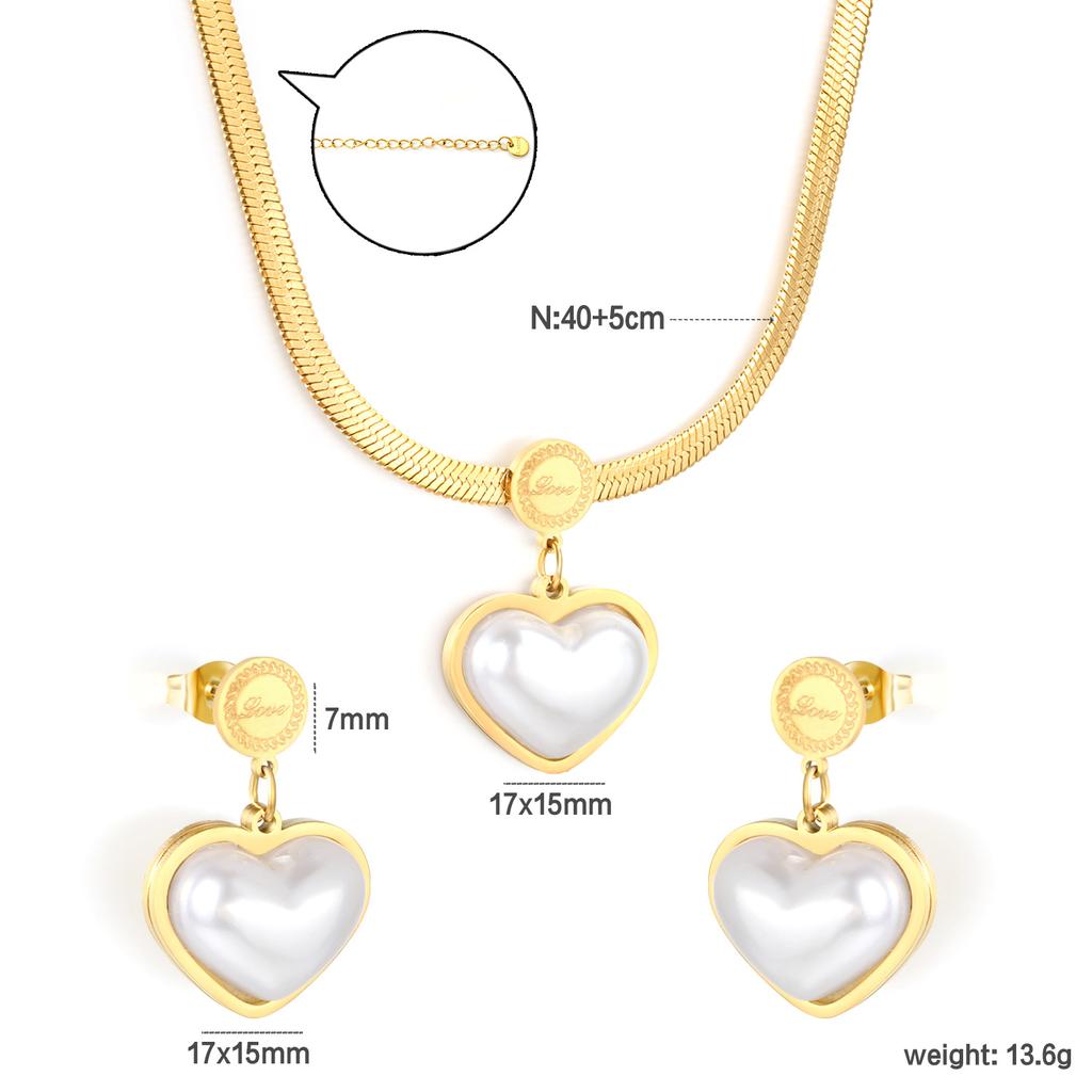 Luxury Fashion Clover Earrings And Necklace Jewelry Set Elegant Earring Gift Box