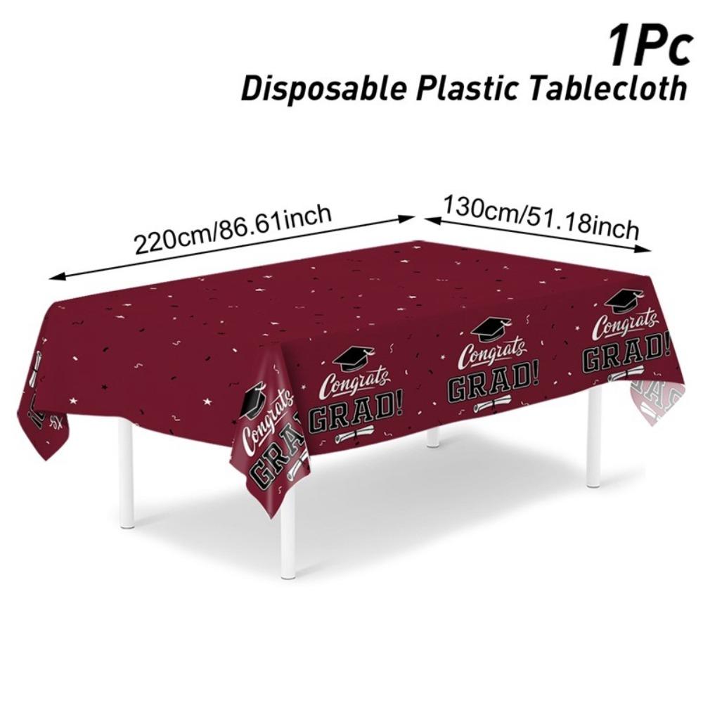 Wear-Resistant Graduation Tablecloth PE Material Disposable Table Cover Table Runner Class of 2026