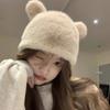 Пушистая искусственная меховая шапка зимняя женская шапка бини милая шапка с медвежьими ушками для девочек