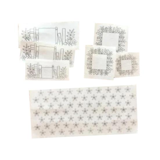 Стабилизатор для вышивки шляп Водорастворимый стабилизатор с предварительно напечатанным рисунком цветов и гор