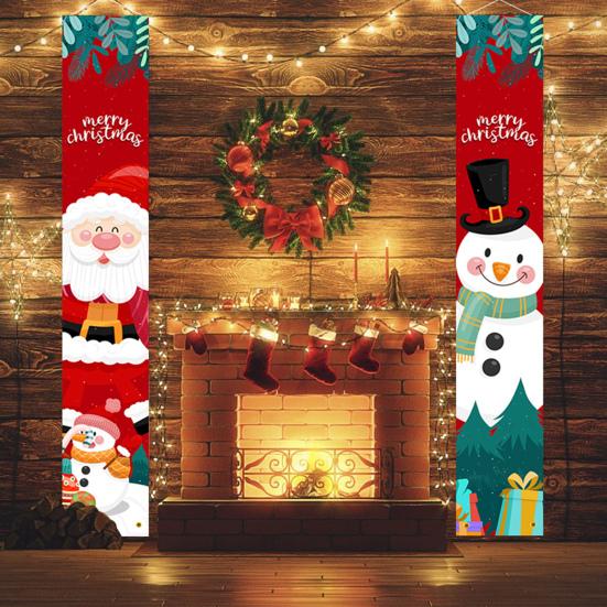 1 пара рождественских двустиший, которые легко повесить, Санта-Клаус, знак на крыльцо, баннеры на дверь, многоразовые подвесные двустишия для входной двери, принадлежности для новогодней вечеринки