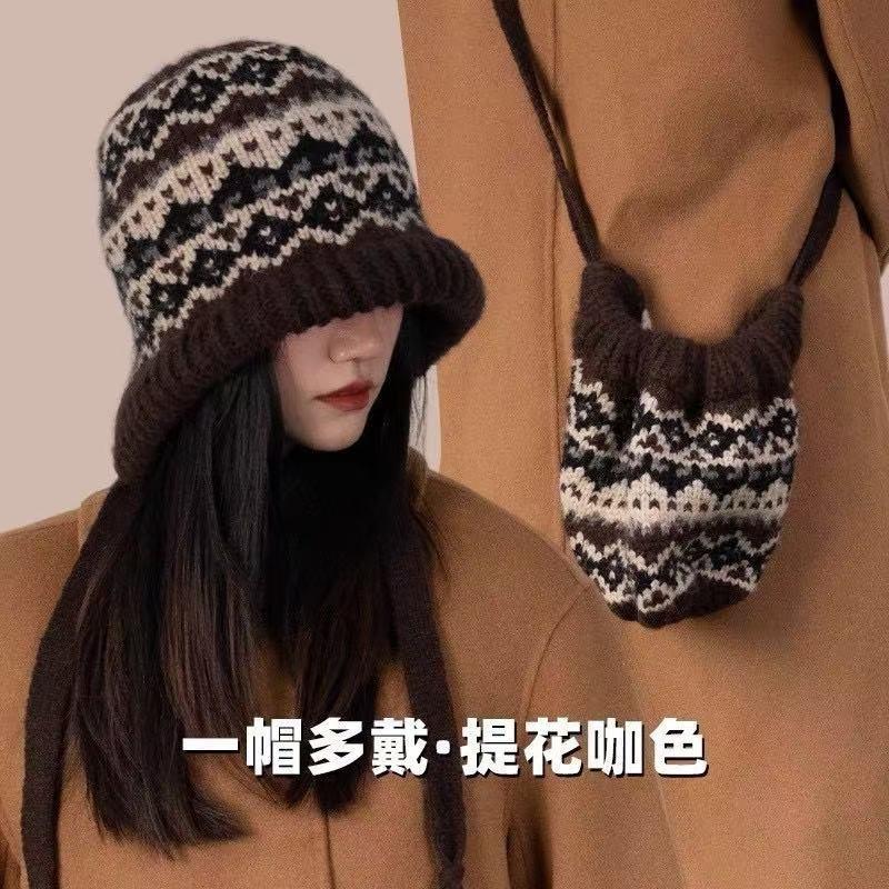 Winter cold hat Rafa hat Warm hat Knitted wool hat Bag hat Stacking hat