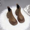 Women's 2025 British Style Khaki Martin Stovepipe Boots - Slim, Elastic & Super Light Ankle Boots