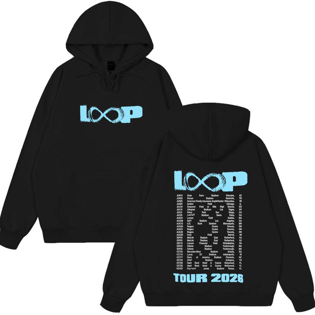 Эд Ширан Loop Tour 2026 Печатная толстовка Мужская Женская Модная Толстовка с длинным рукавом Повседневная Свободная Оверсайз Толстовки Подарки для фанатов