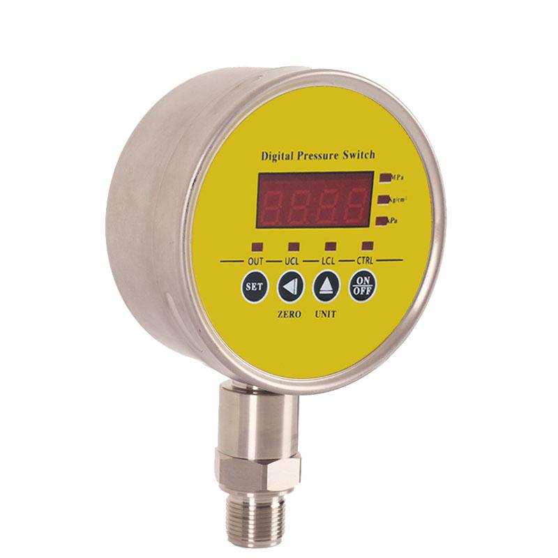 DC12V Metal case pressure gauge with relay output 0-0.6Mpa 0.6Mpa - 40Mpa overpressure low pressure digital pressure switch