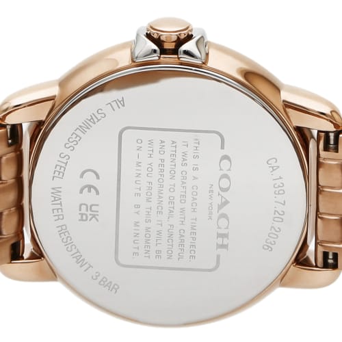 Coach ARDEN Women's Watch, White Dial, Quartz Movement, Water Resistant, Mineral Glass, 32.5mm, 14503820, Gold