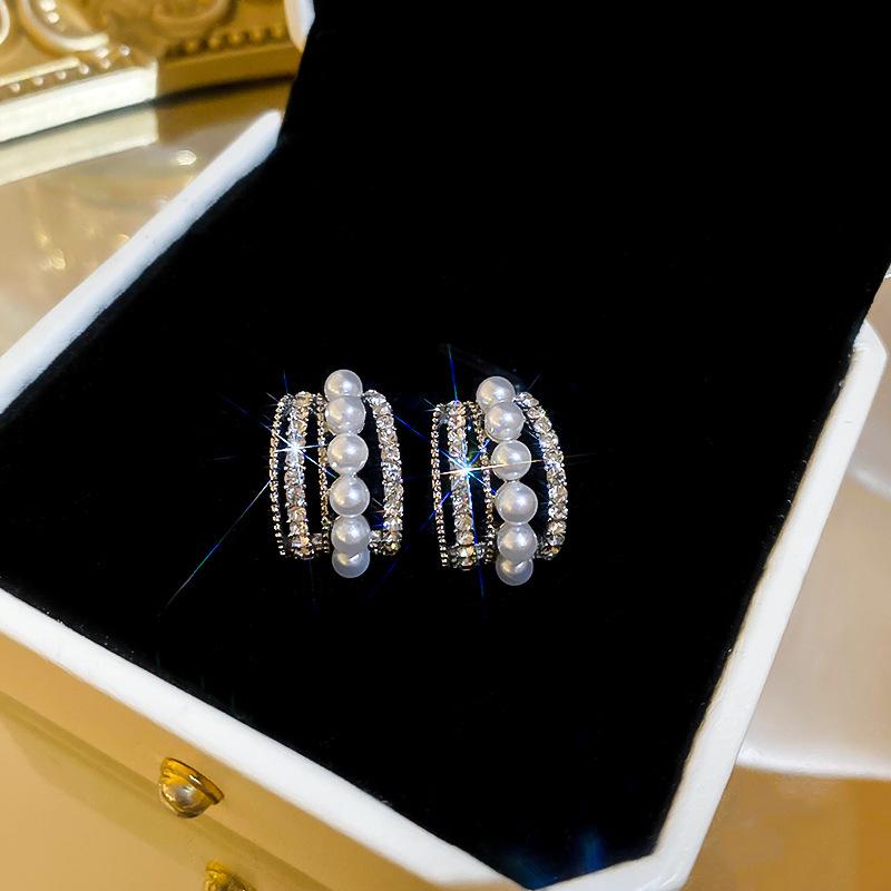 Серьги-кисточки из циркона и жемчуга «Серебряная игла» - Элегантный ретро-дизайн для женщин