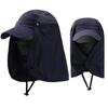 Men Women Outdoor Sun Hat Adjustable Foldable Breathable Quick Drying Fishing Cap With Lanyard Face