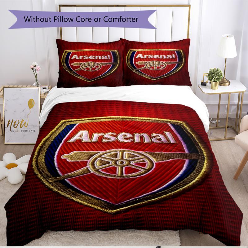 3pcs Duvet Cover Set (1*Duvet Cover + 2*Pillowcase, Without Core), football team.C Print Soft All‑Season Bedding Set, Home Bedroom Decor Gift