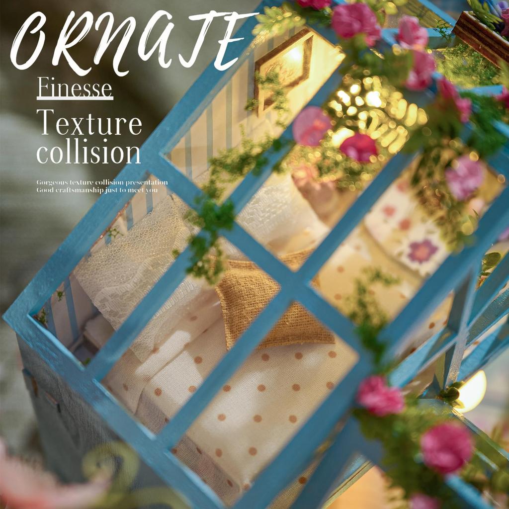 CRESYMME Dollhouse Miniature Kit Wooden 3D Puzzle DIY Handmade For Adults (Flower Dreamland)