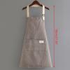 Фартук без рукавов, дышащий, свисающий шейный фартук, ресторанный, специальный, из хлопка и льна, для уборки дома, кухонный фартук с вертикальной полоской
