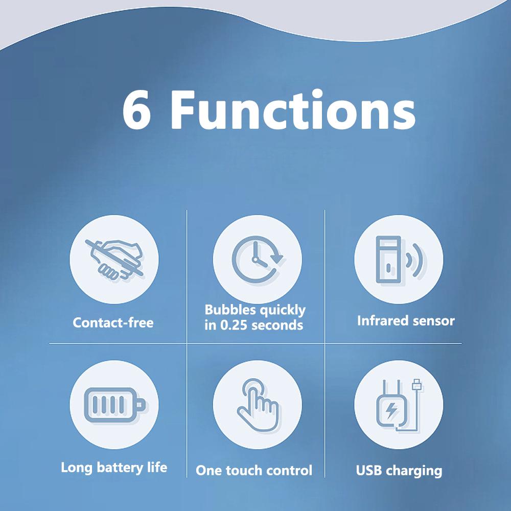 Автоматический дозатор пенного мыла Бесконтактный датчик USB-зарядка Умная пенная машина Инфракрасный датчик Дозатор жидкости Дезинфицирующее средство для рук