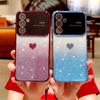 Роскошный чехол с градиентным блеском и сердечком для Samsung Galaxy S23 Ultra A52 A53 A54 A14 4g 5g A24 A23, силиконовый противоударный чехол