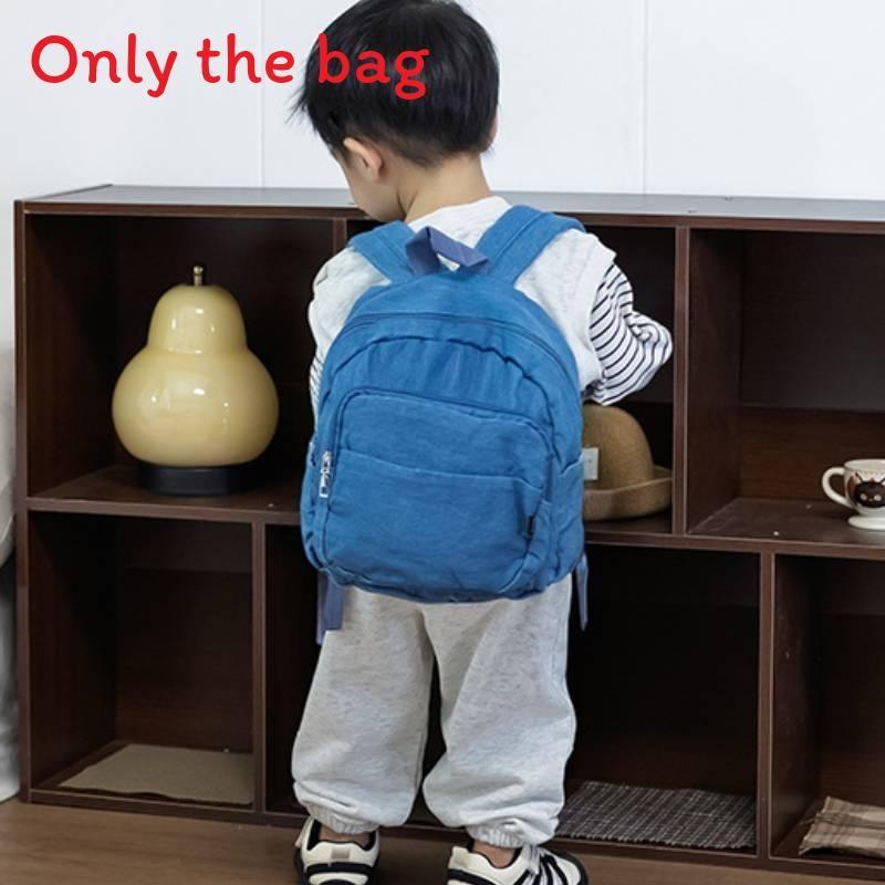 Minimalist Kids Backpack With Polyester Texture And Solid Color Design For Daily