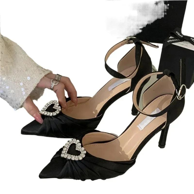 Новые модные женские туфли-лодочки на высоком каблуке-шпильке, сексуальные женские сандалии с пряжкой и ремешком для вечеринки, выпускного вечера, женские сандалии-мулы