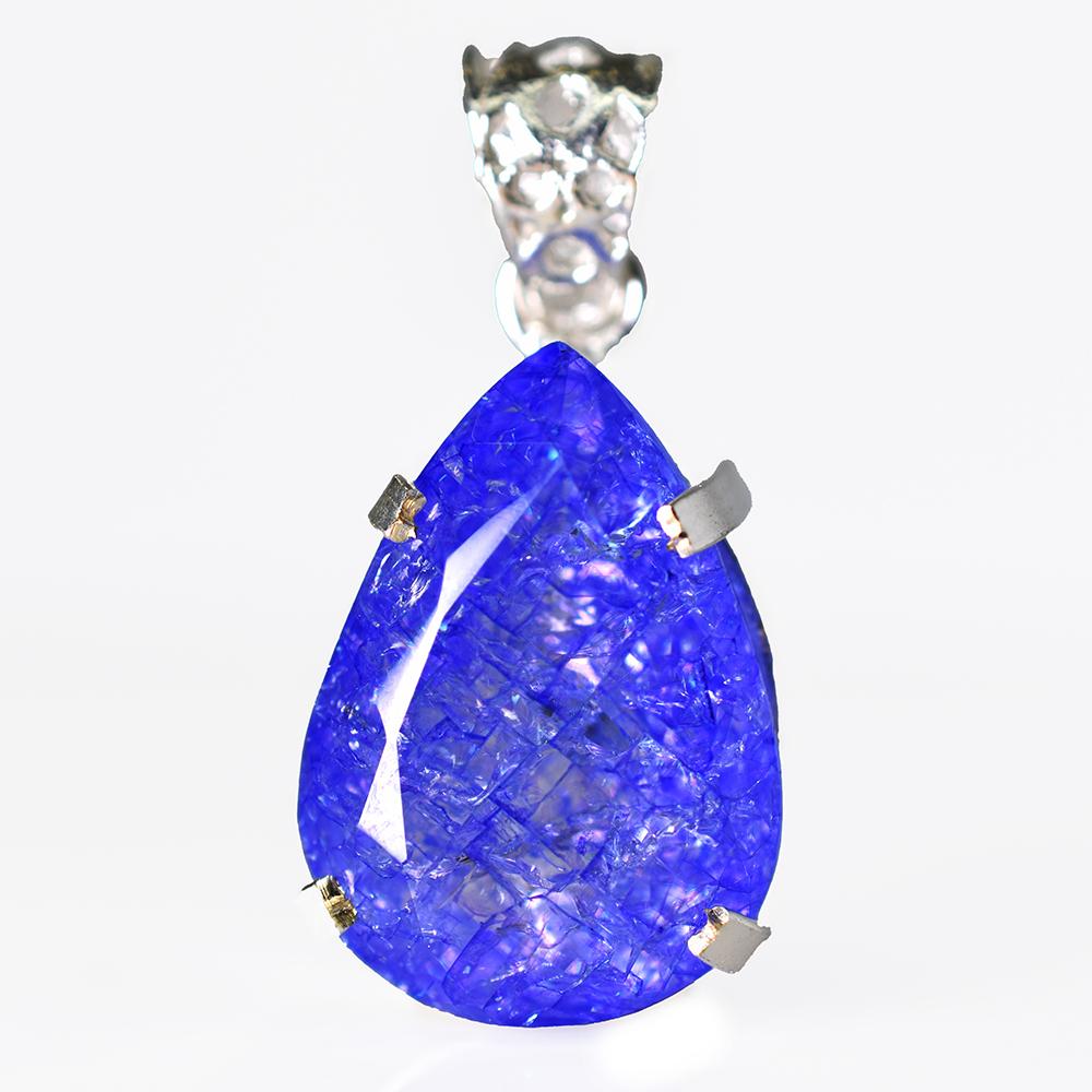 Sterling Silver CERTIFIED Natural 49.55 Ct Sapphire Pear Cut Pendant Gemstone MY.PD-159-NS
