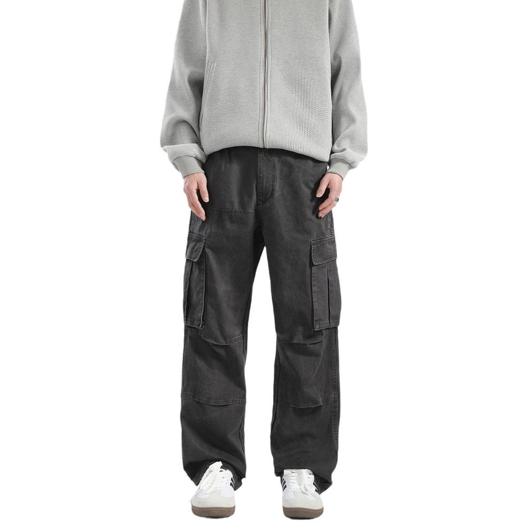 Унисекс брюки карго с несколькими карманами: Осень Хай-стрит Прямые