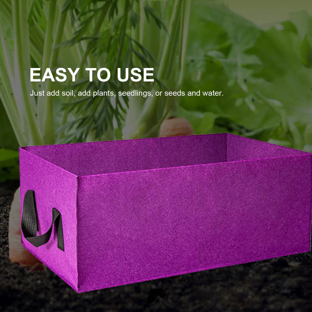 Rectangle Garden Grow Bags Planter Box Planting Beds Grow Pots with Handles Breathable Felt Planter Bags for Carrots Onions Herbs Flowers Vegetables