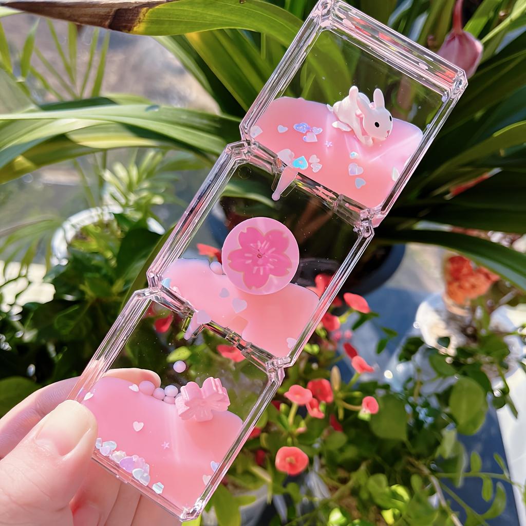 Очаровательный акриловый таймер с жидким движением «Панда» на 2 минуты с 3D-пандами, красочными цветами и бабочками. Идеальный подарок на день рождения