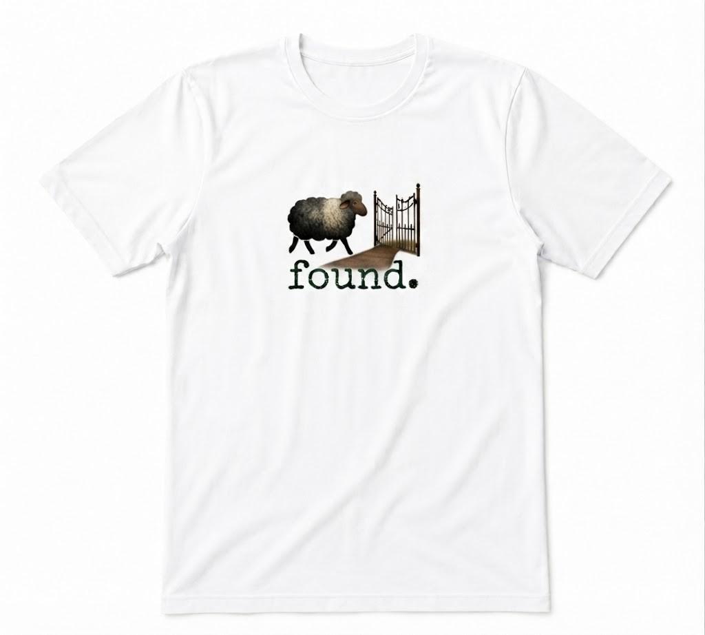 Found Psalm 23 Sheep Minimalist Christian Lamb White T-shirt