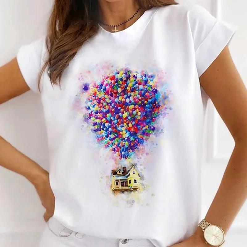Festival Christmas Printed Short Sleeved Casual Womens Tshirt Crewneck Tops Kawaii Fashion Women TShirt Clothes Harajuku