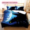 Toothless Dark Style Duvet Cover & Pillowcases, HTTYD Fan Bedding, Perfect Gift.chl