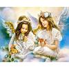 Полный круглый алмаз картина два маленьких ангела вышивка крестом горный хрусталь домашний декор