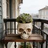 Halloween Skull Figurine Resin Skeleton Pot Ornament Spooky Gothic Style Mini Skull Statue Desktop Potted Decor Home Garden Shel