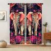 2 Pcs Retro elephant print curtains,suitable for bedroom,living room kitchen decoration,home decoration,window decoration