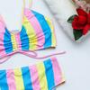 Бикини с высокой талией, женский купальник с пуш-ап, женский Радужный купальник, сексуальный комплект бикини, купальный костюм, пляжная одежда, купальный костюм