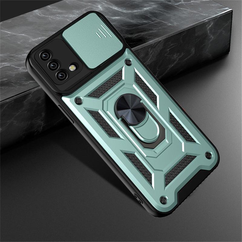 Чехол для телефона с объективом слайд-камеры для Huawei Honor 50 P30 P40 Lite EP Smart Y7P Y8P Y7A Y9A Y8S Y9S Nova 9 SE Противоударный защитный чехол с кольцом в стиле милитари