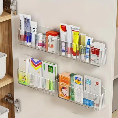 Настенный органайзер Зеркальный шкафчик Самоклеящаяся коробка для хранения мелких предметов Карандаш для бровей Помада Органайзер для блеска для губ