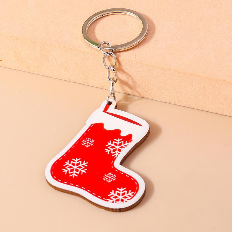 Cute Christmas Key Chain Snowman Santa Claus Key Ring Pendant for Car Key Holder Women Girls Handbag Decor DIY Jewelry Gift