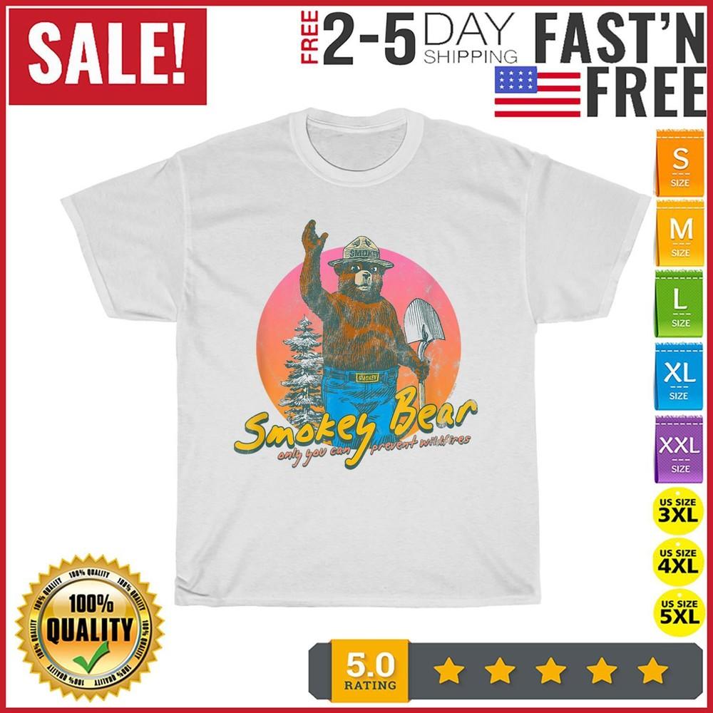 Smokey Bear Vintage T Shirt Men Fashion 2023 Women T Shirt Short Sleeve Cotton Unisex T-Shirt