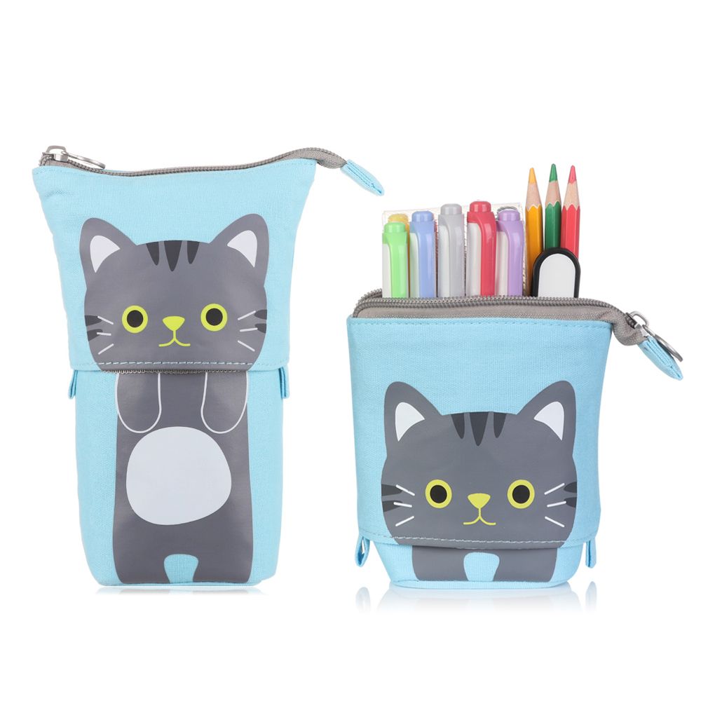 Большая вместимость Школьные принадлежности Косметичка Пенал Коробка для хранения на молнии Телескопическая сумка для ручек