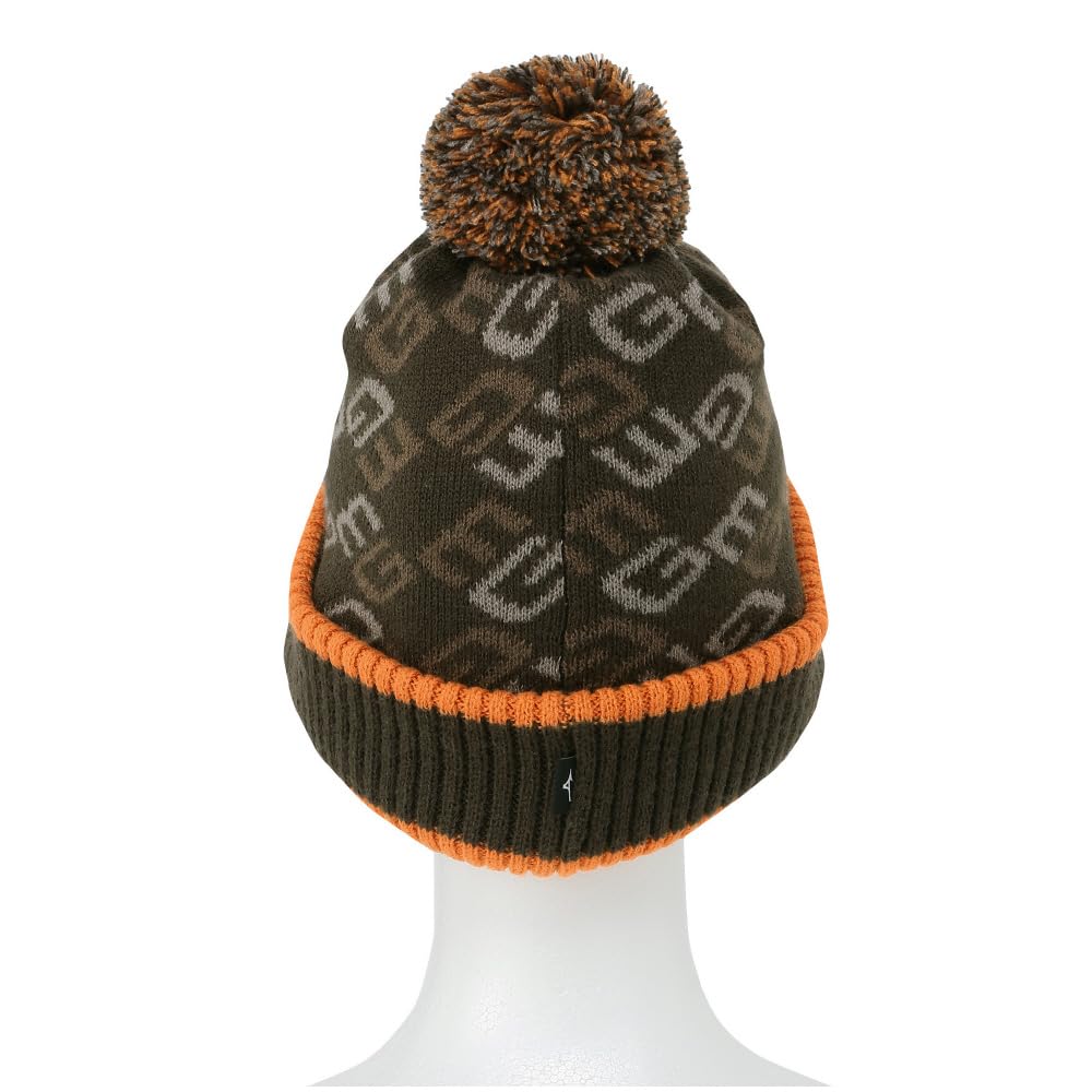 Mizuno Breath Thermo MG Logo Knit Golf Cap with Brim, Heat-Generating Material, Women's, Brown, One Size Fits Most (E2MWB708)