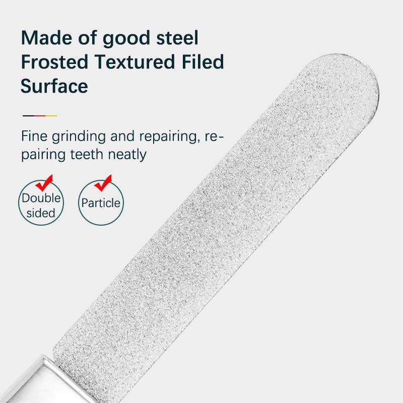 Stainless Steel Teeth File Tooth Grinding Tools Wisdom Tooth Sandpaper Stick Dental Correction Tools Tooth Alignment Silvery