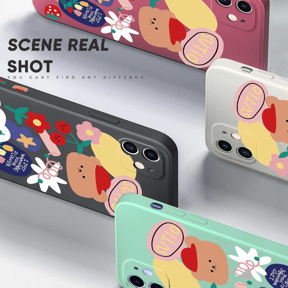 Чехол для телефона с милым мультяшным медведем для Redmi Xiaomi POCO Note 10 Pro 9 9A 9T 10C 8 7 11 Lite 5G X3 M3, мягкий чехол с квадратным краем, полная защита камеры, мягкий чехол из ТПУ