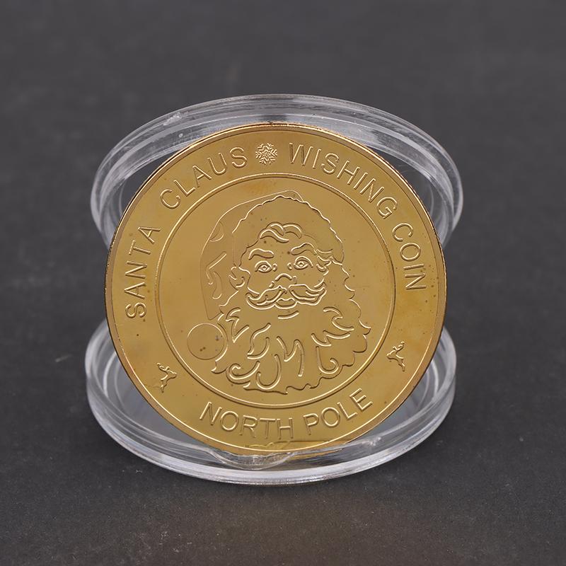 1 шт. Санта-Клаус пожелание монета сувенир подарок Счастливого Рождества позолоченный сувенир монета декоративная памятная монета домашний декор