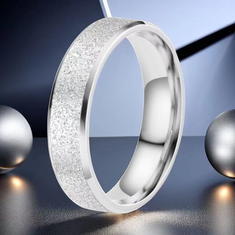 Женское простое модное матовое кольцо для пары из титановой стали