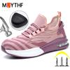 Breathable Safety Shoes For Women Men Steel Toe Shoes Work Sneakers Puncture-Proof Protection Shoes Outdoors Security Boots