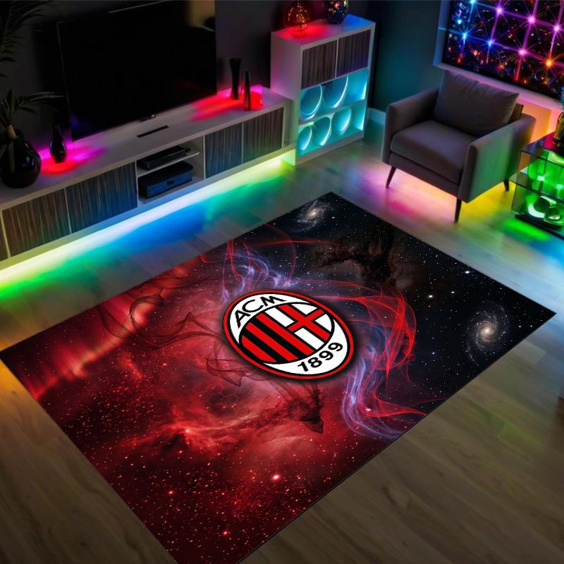 Дизайн AC Milan Кристальный Велюровый Ковер Уютный Не?Нескользящий ковер с принтом для спальни, гостиной, прихожей