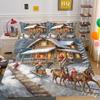 Christmas Snow House 3D Printed Polyester Pillowcase Quilt Cover Two Or Three Piece Set